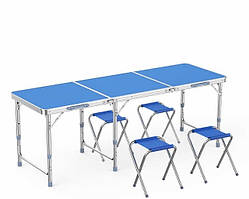 Стіл складной для пікніка зі стільцями 180х60х70см