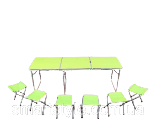 Стіл складаний подовжений із 6 стільцями 180x60x70 см, фото 1
