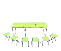 Стіл складаний подовжений із 6 стільцями 180x60x70 см