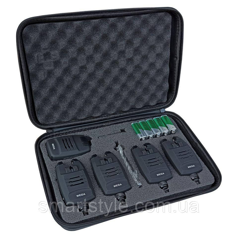 Набір сигналізаторів з пейджером Weida 4+1 FA 214 та система антизлодій у кейсі, фото 1