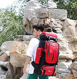 Рюкзак похідний 75 л для риболовлі туризму полювання червоний, фото 10