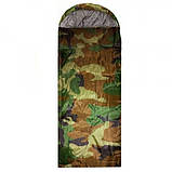 Спальний мішок із капюшоном 210х75 см камуфляж/піксель, фото 2