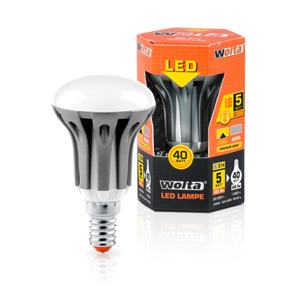 30Y50R5E14 Світлодіодна лампа Wolta рефлектор  5Вт (40Вт) E14, теплий