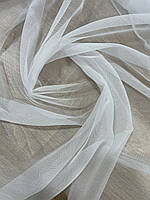 Тюль однотонний бамбук білий ніжний висота 3 м