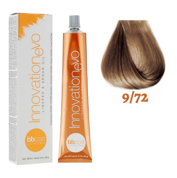 Крем-фарба для волосся BBCos Innovation Evo №9.72 Very Light Nut 100 мл, фото 1