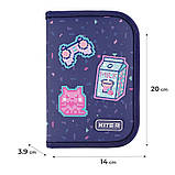 Пенал без наповнення Kite Pixel Love K24-622-5, 1 відділення, 2 відвороти, фото 2