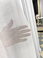 Тюль льон однотонний білий