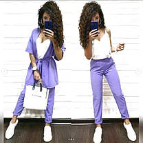 Костюм-трійка штани топ і накидка софт, фото 3