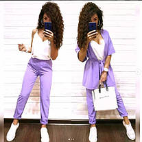 Костюм-трійка штани топ і накидка софт, фото 4