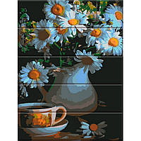 Картина за номерами для дерева "Ромашки у вазі" ART STORY ASW047 30х40 см