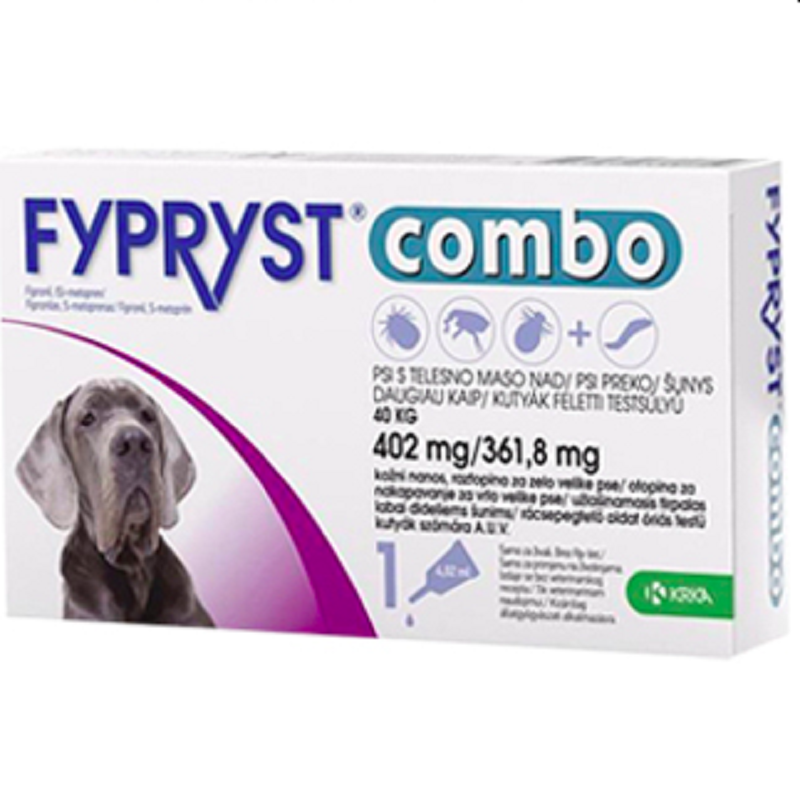 Краплі на холку Фіприст Комбо для собак від 40 кг 1 піпетка KRKA, фото 1