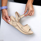 Бежеві жіночі шкіряні босоніжки натуральна шкіра класичний дизайн взуття жіноче, фото 9
