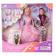 Набір лялька Барбі з нареченим DEFA 20991 з аксесуарами (Рожева) dl