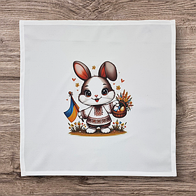 Серветка тканинна для корзинки Пасхальна №2, (сервірувальна 40х40см, Білий)