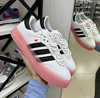 Женские кроссовки Adidas Sambarose White Black Pink EF4965