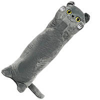 М'яка іграшка "Кіт батон" K15312, 105 см (Сірий) dl
