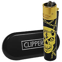 Зажигалка Clipper Металлическая Deadly Chains Gold