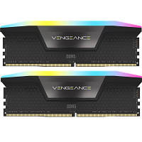 Модуль памяти для компьютера DDR5 96GB (2x48GB) 5600 MHz Vengeance RGB Black Corsair (CMH96GX5M2B5600C40) ha