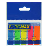 Стикер-закладка Buromax Plastic bookmarks 45x12mm, 5*25шт, neon (BM.2302-98) ha