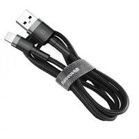 Дата кабель USB 2.0 AM to Lightning 0.5m Cafule 2.4A grey+black Baseus (CALKLF-AG1) ha