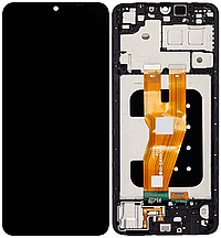 Дисплей модуль тачскрин Samsung A055 Galaxy A05 чорний оригінал у рамці