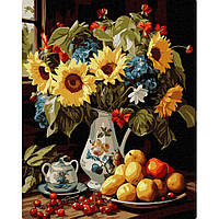 Картина за номерами "Натюрморт із соняшниками" KHO5680 40х50 см dl