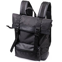 Текстильный рюкзак для ноутбука из вставками эко-кожи FABRA 22582 Черный dl