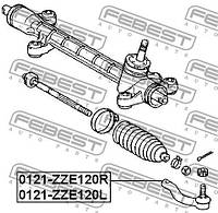 Рулевой наконечник TOYOTA WISH (_E1_) / TOYOTA ISIS (_M1_) 2000-2014 г.