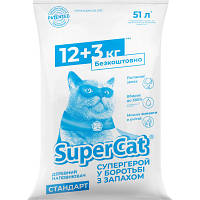 Наполнитель для туалета Super Cat Стандарт Деревянный впитывающий 12+3 кг (26 л) (5159) ha