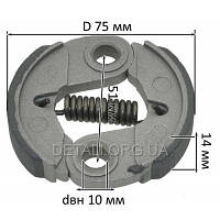 Муфта сцепление (вариатор) мотокосы большое алюм. (d10*75/h14 мм)