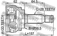 ШРУС DODGE CALIBER / JEEP PATRIOT (MK74) / JEEP COMPASS (MK49) 2006-2017 г.