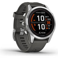 Смарт-часы Garmin fenix 7S Pro Solar, Glass, SS w/Graphite band, GPS (010-02776-01) ha