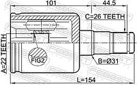 ШРУС SEAT IBIZA (6L1) / SEAT TOLEDO (KG3) / SKODA FABIA (542) / VW POLO (6R1, 6C1) 2001-2022 г.