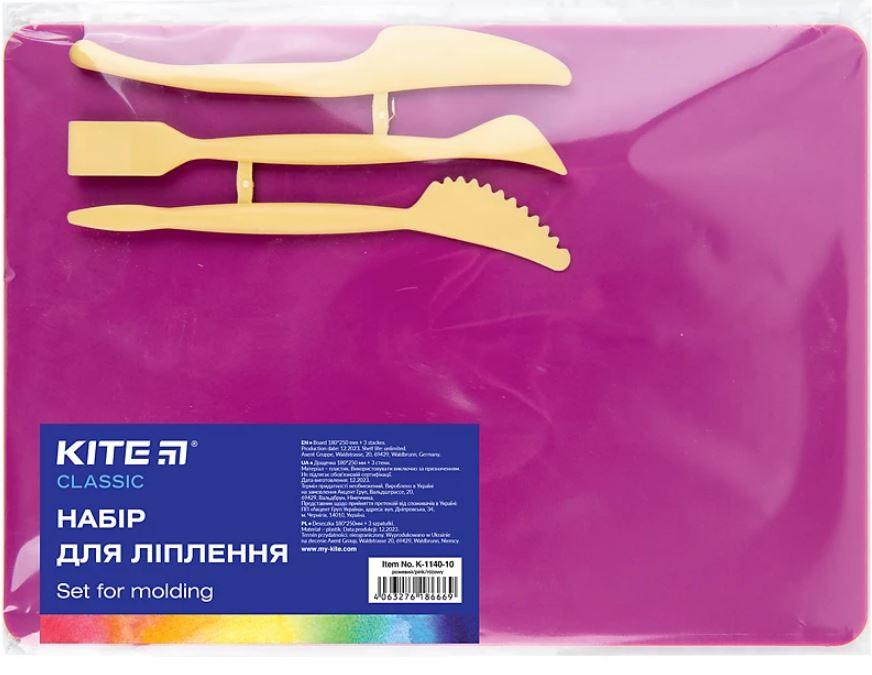 Дошка для пластиліну 180х250мм+3 стеки, рожевий, фото 1