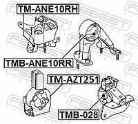 Опора двигателя / КПП TOYOTA ISIS (_M1_) / TOYOTA WISH (_E1_) 2001-2009 г.