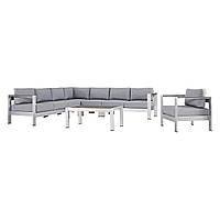 Комплект уличной мебели диван кресло столик в стиле LOFT Серый (NS-322) DR, код: 6671941