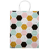 Подарунковий пакет "Золоті фігури", 25,5*33 см ELISEY, фото 2