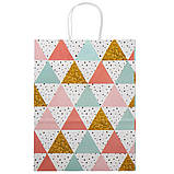 Подарунковий пакет "Золоті фігури", 25,5*33 см ELISEY, фото 3