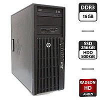 Робоча станція HP Z210 Workstation Tower / Intel Core i7-2600 (4 (8) ядра по 3.4 - 3.8 GHz) / 16 GB DDR3 / 256 GB SSD + 500 GB HDD