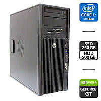 Робоча станція HP Z220 Workstation Tower / Intel Core i7-3770 (4 (8) ядра по 3.4 - 3.9 GHz) / 16 GB DDR3 / 250 GB SSD + 500 GB HDD