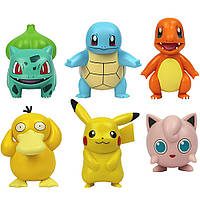 Набір фігурок кемони: Пікачу, Бульбазавр, Сквіртл, Псайдак, Чармандер, Джигліпаф 6 шт., 8 см - Pokemon