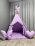 Вігвам Лавандовий Повний комплект, вігвам дитячий, вігвам для дівчинки, вігвам для дітей, дитяча палатка, дитячий намет, вігвам, фото 6