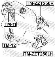 Опора двигателя / КПП TOYOTA AVENSIS (_T25_) 2003-2009 г.