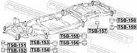 Опора підрамника LEXUS LX (_J2_) / TOYOTA 4 RUNNER (_N28_) 2007- г.