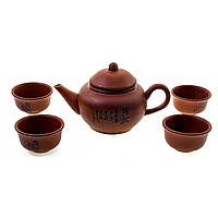 Сервиз глиняный (Чайник - 150мл чашка 30 мл.)(17х17,5х9,5 см)