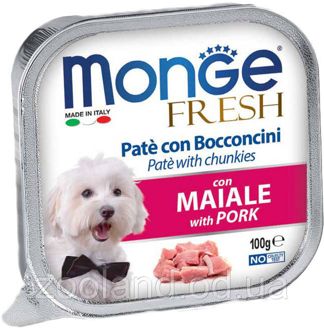 70013093 Monge Dog Fresh з свининою в паштетці, 100 г