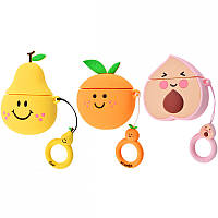 Силиконовый футляр Smile Fruits series для наушников AirPods 1/2 + кольцо TRE