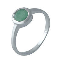 Серебряное кольцо SilverBreeze с натуральным изумрудом 1516904 17 размер CP, код: 1666659