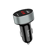 Car Charger | 2.1A | 2U | Digital Display — Hoco Z26 — Black