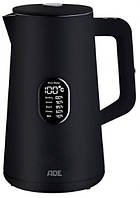 Чайник с настройкой температуры ADE 1.5 л черный KG 2100-2 PP, код: 7719789